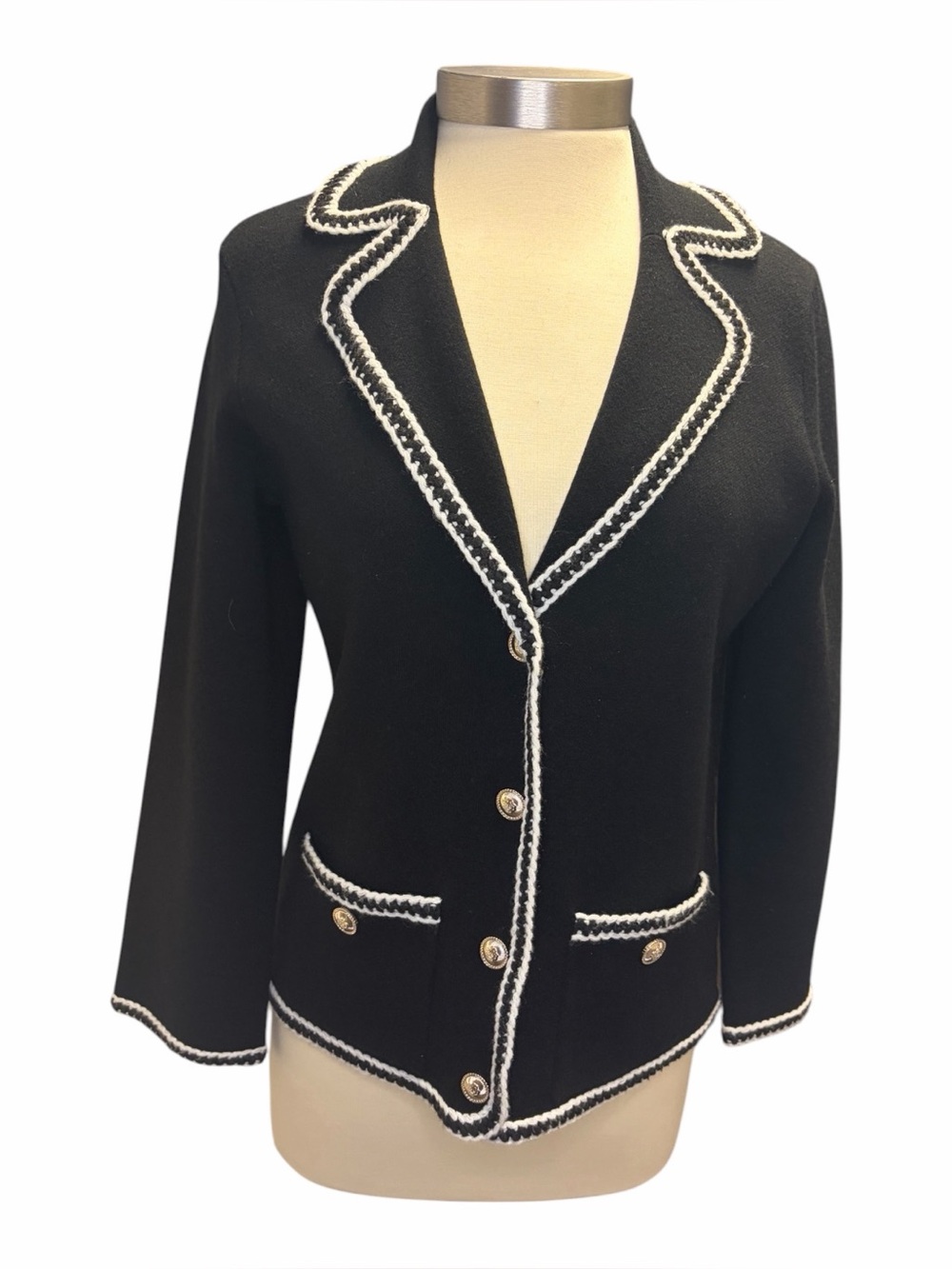 Maje Contrast Crochet Edged Jacket